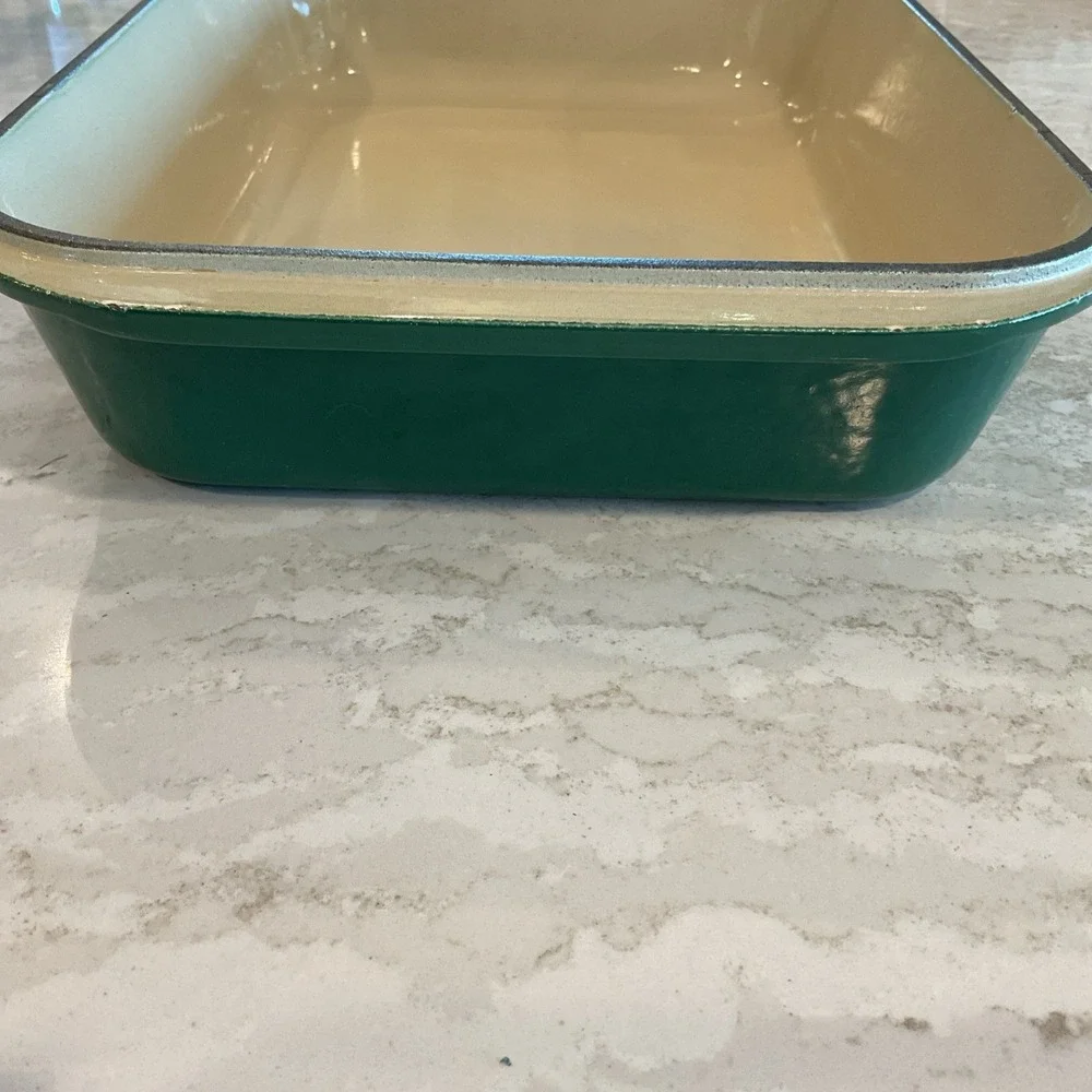 Le Creuset #40 Lasagna Baking Pan Enameled Cast Forest Gradient Green France